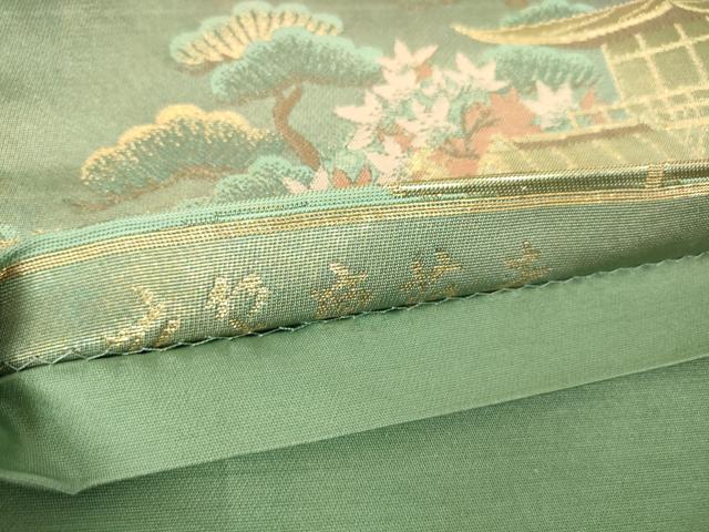 平和屋着物▼六通柄袋帯 衣笠慶苑寺 金糸 正絹 逸品 DABH6804az