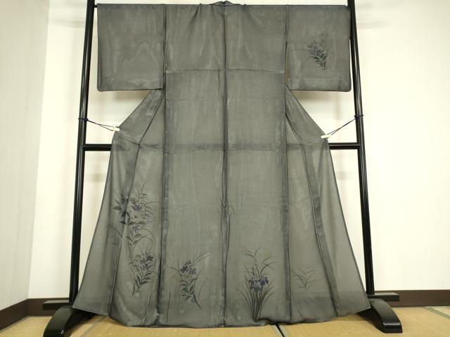 平和屋着物▽訪問着 無双 紗袷 紗×絽 草花文 手描き 金彩 正絹 逸品 DABH6812az
