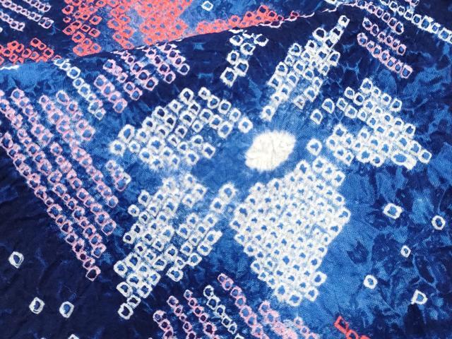 平和屋着物∴夏物 浴衣 有松鳴海絞り 舞花文 綿 逸品 DABI8556cd