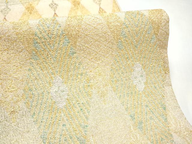 平和屋着物●桝屋高尾 (ねん金綴錦) 六通柄袋帯 菱詰花菱文 金銀糸 正絹 逸品 CABK5830hy