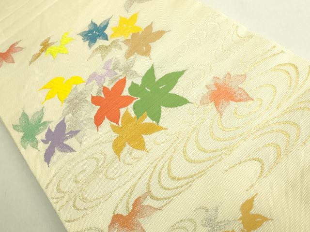 平和屋本店*最高級 夏物 龍村平蔵製 太鼓柄 本袋帯 楓錦 金銀糸 逸品 DZAB9167kh6