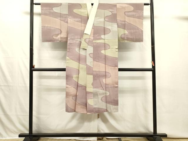 平和屋着物■長襦袢 無双仕立て 流水文 正絹 逸品 DABI3883ya