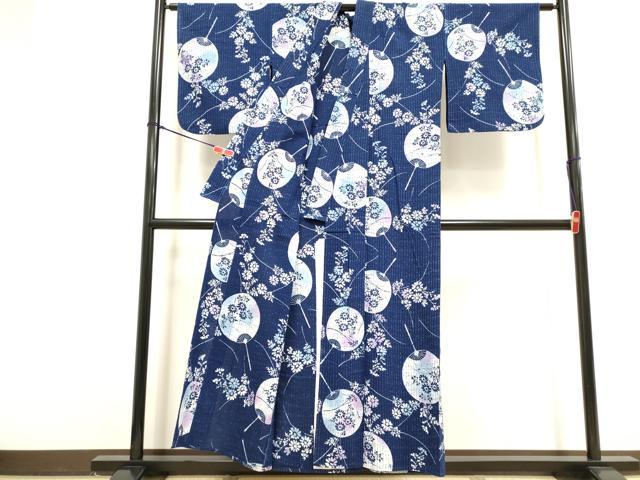 平和屋着物∴夏物 浴衣 注染 団扇 綿 逸品 DABI8597cd