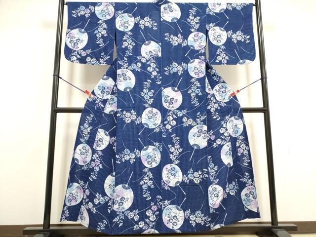平和屋着物∴夏物 浴衣 注染 団扇 綿 逸品 DABI8597cd
