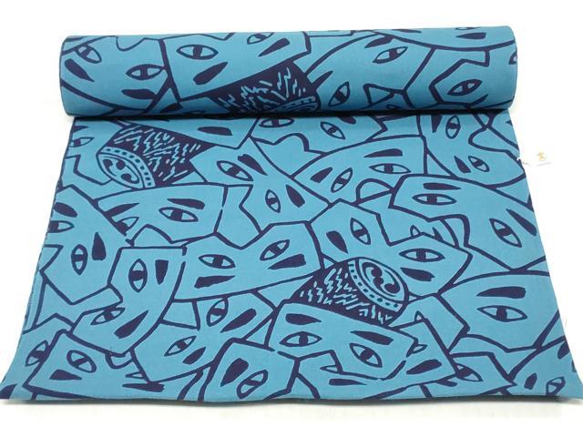 平和屋着物*夏物 浴衣 反物 着尺 注染 にわか面 高島屋扱い 綿 逸品 未使用 DABH3862zy