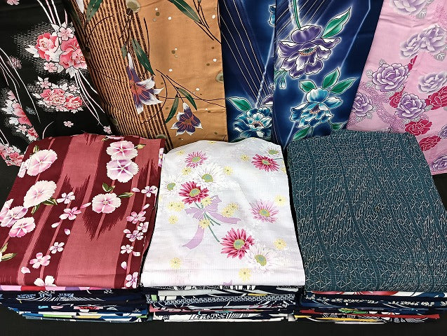 平和屋着物■浴衣 まとめて 45点 朝顔 薔薇 花柄 綿紅梅 しじら織 注染め 暈し染め 金彩 など 着用可能多数 未使用品あり mmm1346