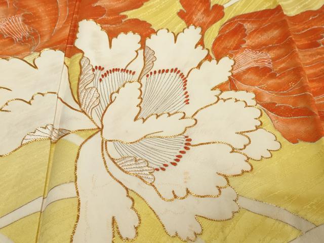 平和屋着物●訪問着 駒刺繍 舞花文 金彩 正絹 逸品 DABI2875ud