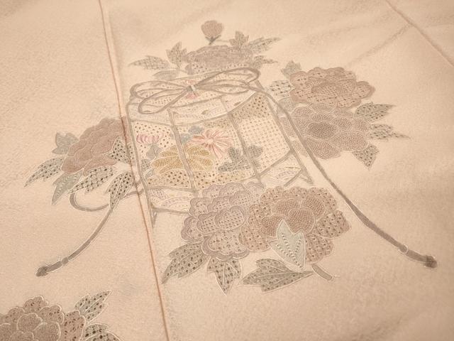 平和屋着物▼中国三大刺繍 スワトウ刺繍 汕頭刺繍 相良刺繍 総刺繍 訪問着 貝桶花文 正絹 逸品 DABI7106fe
