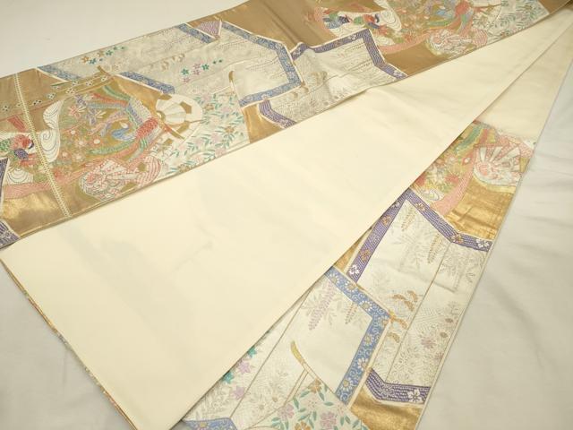 平和屋着物◎六通柄袋帯 唐織 麗容衣文 金銀糸 正絹 逸品 DABI3957ya