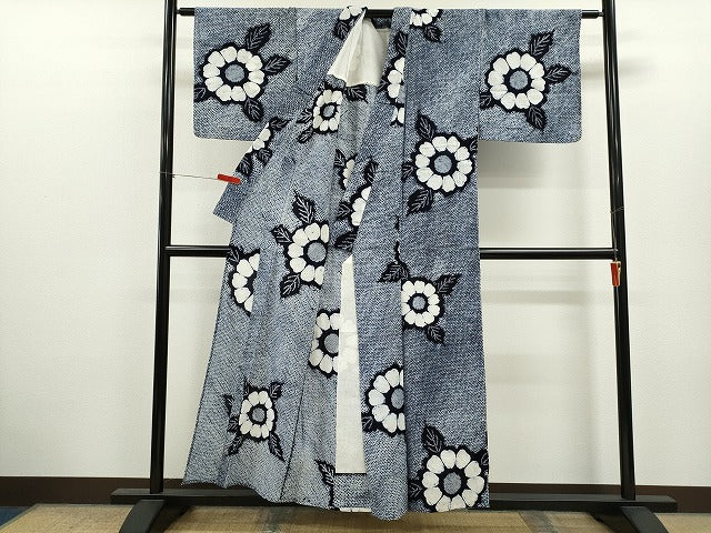 平和屋着物∴夏物 浴衣 有松鳴海絞り 草花文 綿 逸品 CABK6514ze