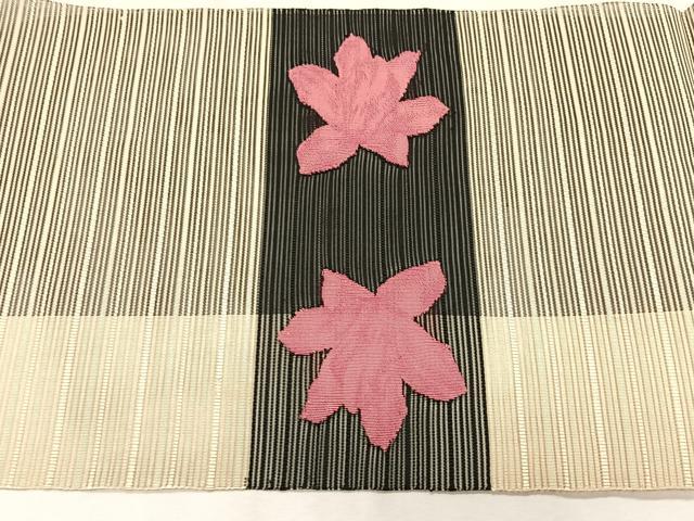 平和屋着物*夏物 八寸名古屋帯 絽綴れ 枝花文 正絹 逸品 CABK1516fb