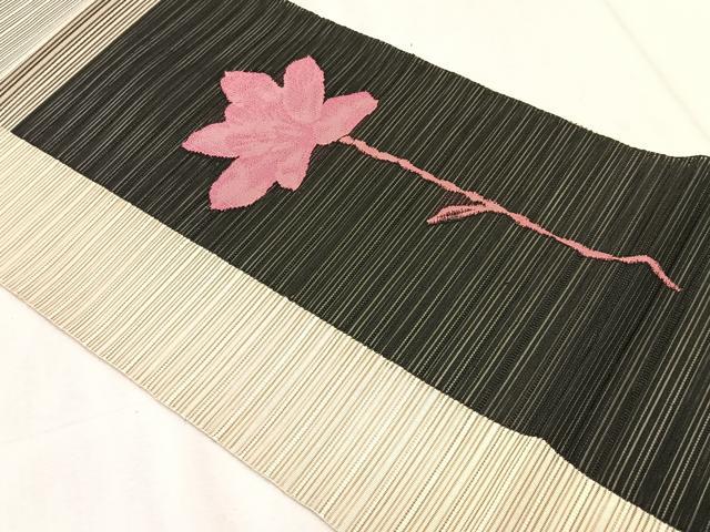 平和屋着物*夏物 八寸名古屋帯 絽綴れ 枝花文 正絹 逸品 CABK1516fb