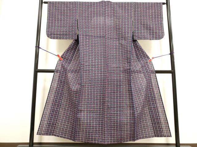 平和屋着物∴夏物 阿波しじら織 浴衣 格子 綿 逸品 DABI8703cd