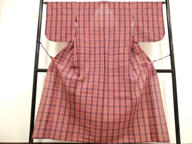 平和屋着物∴夏物 阿波しじら織 浴衣 格子 綿 逸品 DABI8705cd