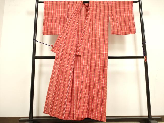 平和屋着物∴夏物 阿波しじら織 浴衣 格子 綿 逸品 DABI8717cd