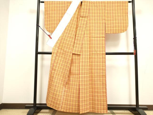 平和屋着物∴夏物 阿波しじら織 浴衣 格子 綿 逸品 DABI8722cd