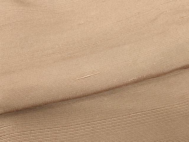 平和屋着物▽上質な紬 単衣 胡桃染色 正絹 逸品 DABJ1100az