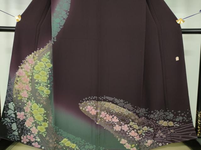 平和屋着物●十日町 名門 滝泰謹製 訪問着 絞り 流水花文 暈し染め 金彩 正絹 逸品 DABI6229ps