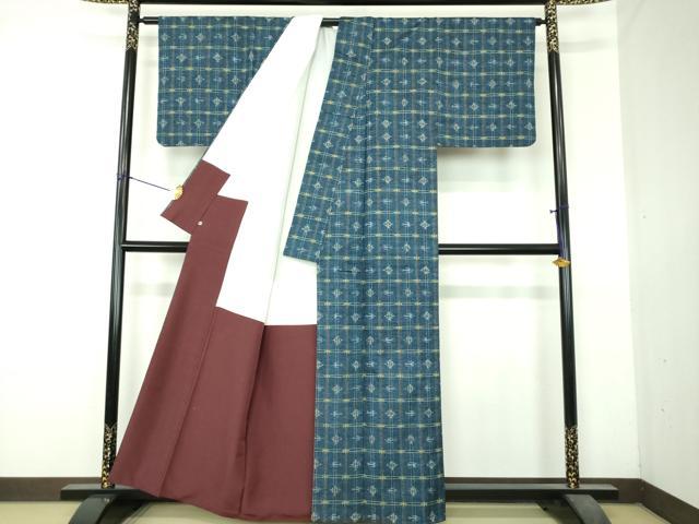 平和屋着物●上質な紬 琉球絣文様 西武百貨店扱い 正絹 逸品 DABI6219ps