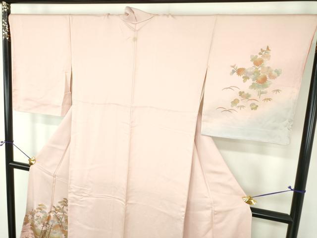 平和屋着物●訪問着 風景花文 暈し染め 金銀彩 正絹 逸品 DABI6230ps
