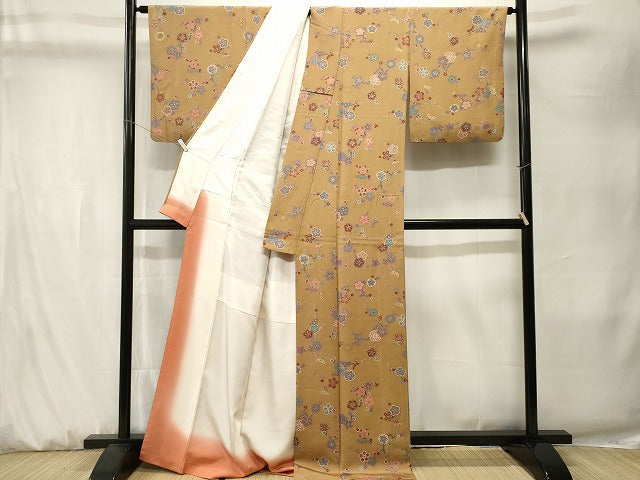 平和屋着物■上質な小紋 捻梅文 金彩 正絹 逸品 CABK3917ev