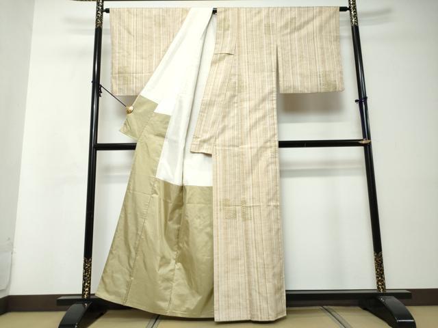 平和屋着物●上質な紬 箔散らし文 正絹 逸品 DABI9007ud