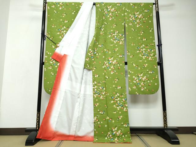 平和屋着物●振袖 雲取り舞桜文 洗える着物 DABI9022ud