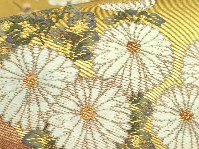 平和屋着物●極上 西陣 長嶋成織物 ながしま帯 太鼓柄袋帯 唐織 琳派丸紋 瀞金錦 本金箔 逸品 DZAB9370kh6