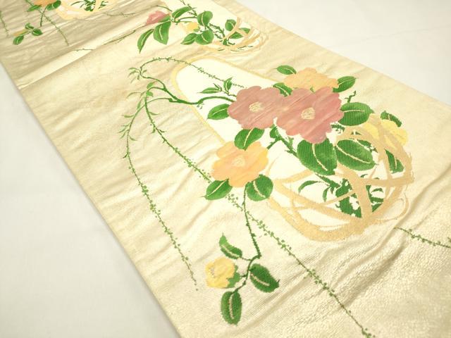平和屋着物◎六通柄袋帯 花籠文 金糸 正絹 逸品 DABH5384ea