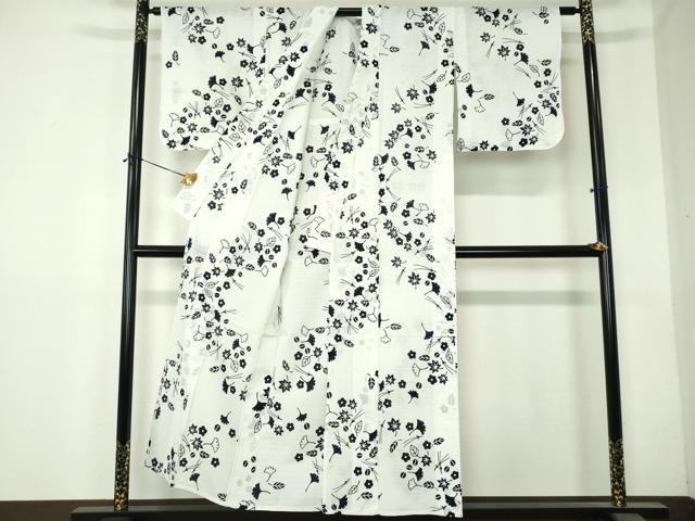平和屋着物∴夏物 浴衣 綿絽 注染 吹寄せ花文 綿 逸品 DABI8810cd