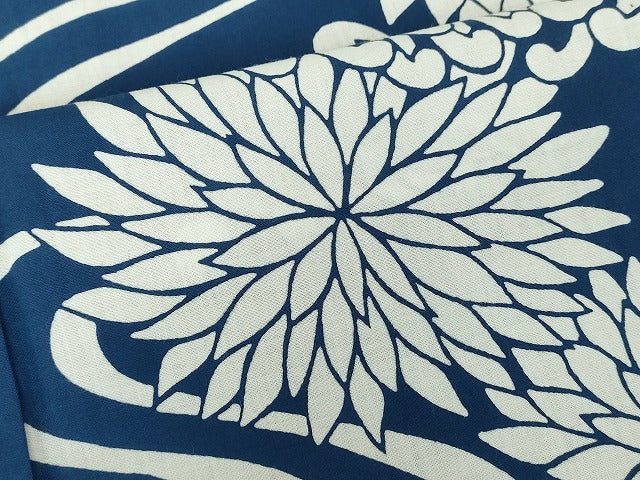 平和屋着物∴夏物 浴衣 注染 手縫い 流水花文 乱菊 綿 逸品 DABI8805cd