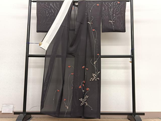 平和屋着物*夏物 訪問着 絽 枝花文 正絹 逸品 BAAY4198hv