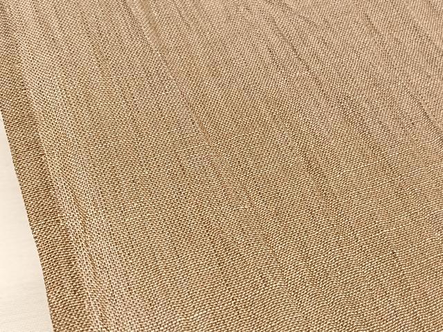 平和屋着物*夏物 男性 本場小千谷ちぢみ 白茶色 麻 逸品 BAAY4188hv