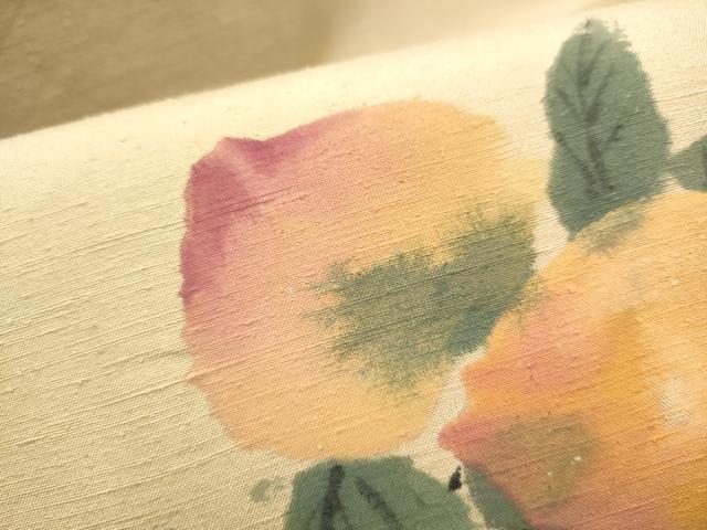 平和屋着物●九寸名古屋帯 作家物 手描き 紬地 成物 正絹 逸品 CABL0977hy