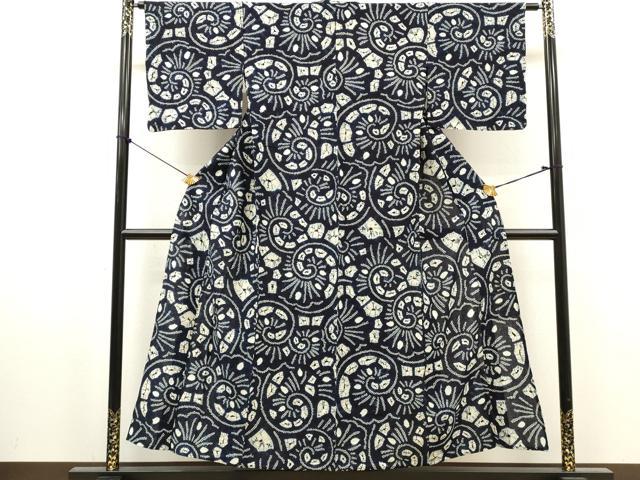 平和屋着物∴夏物 浴衣 有松鳴海絞り 唐草文 綿 逸品 DABI8859cd