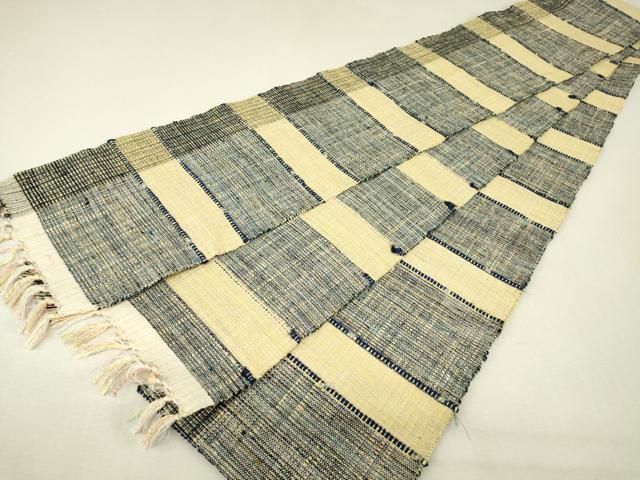 平和屋着物●半幅帯 紬地 一重帯 縞 正絹 逸品 DABJ1247az