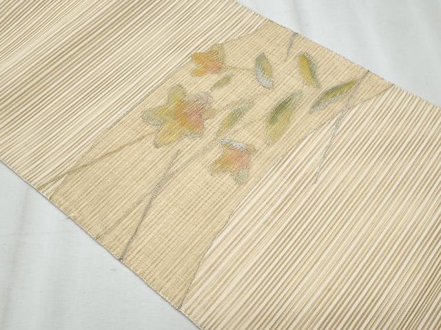 平和屋着物*夏物 八寸名古屋帯 絽綴れ 枝花文 金銀糸 正絹 逸品 CABK1598fb