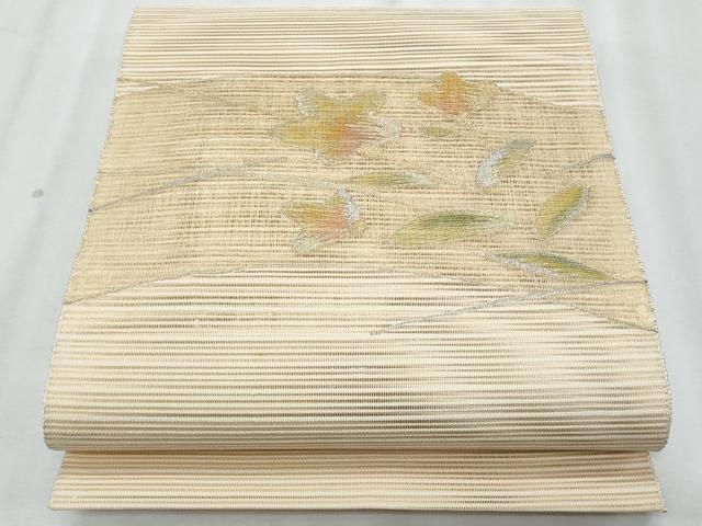 平和屋着物*夏物 八寸名古屋帯 絽綴れ 枝花文 金銀糸 正絹 逸品 CABK1598fb
