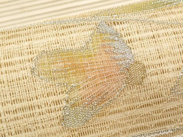 平和屋着物*夏物 八寸名古屋帯 絽綴れ 枝花文 金銀糸 正絹 逸品 CABK1598fb