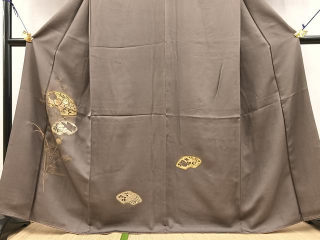 平和屋着物●訪問着 竹屋町刺繍 飛鶴地紙花文 金銀彩 正絹 逸品 BAAX9909yc