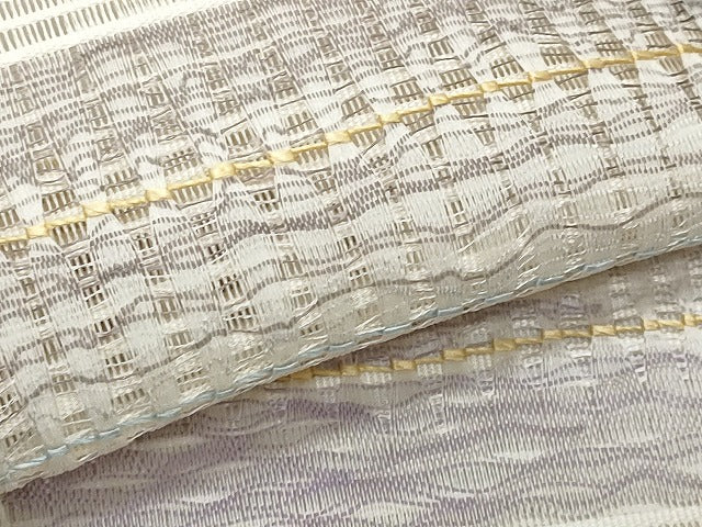 平和屋着物*夏物 八寸名古屋帯 絽綴れ 横段文 正絹 逸品 CABL2027fb