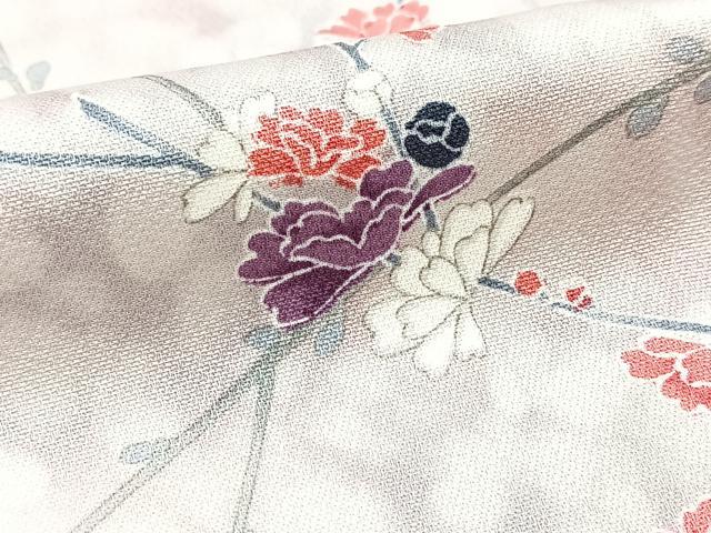 平和屋着物■上質な小紋 枝花文 暈し染め 正絹 逸品 BAAX9954yc