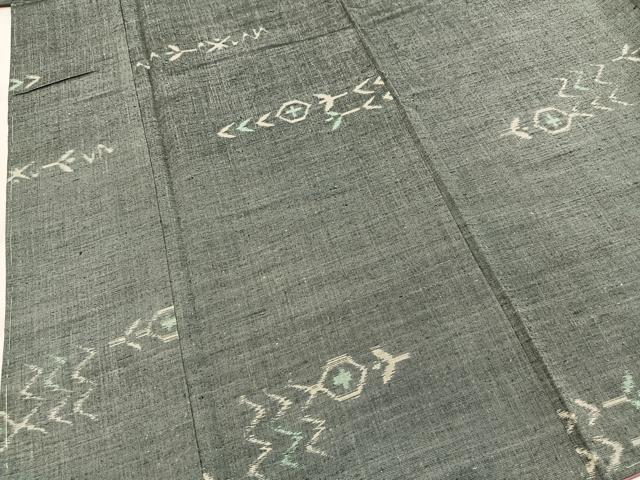 平和屋着物■上質な紬 幾何学文様 正絹 逸品 未使用 BAAX9950yc