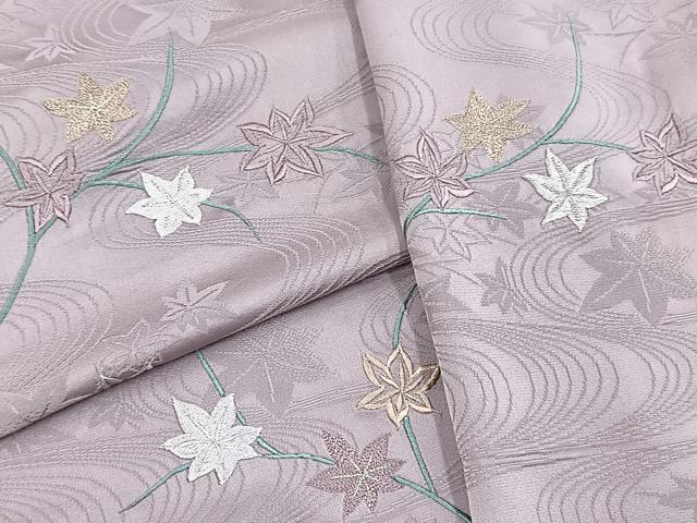 平和屋着物■豪華色留袖 総刺繍 竜田川文 梅鼠色 銀糸 正絹 逸品 BAAX9949yc