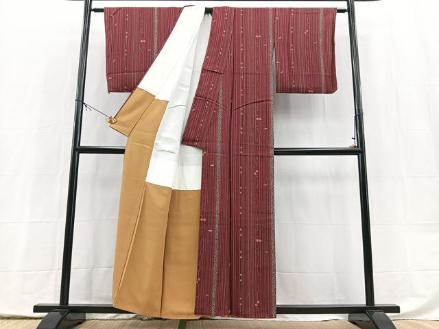 平和屋着物■上質な小紋 作家物 花蝶文 正絹 逸品 BAAX9957yc