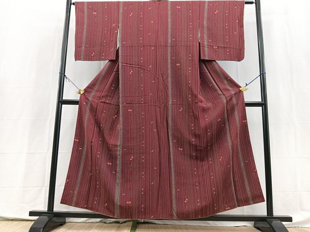 平和屋着物■上質な小紋 作家物 花蝶文 正絹 逸品 BAAX9957yc