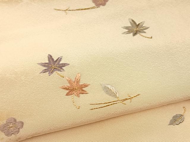 平和屋着物●訪問着 総刺繍 吹き寄せ文 暈し染め 金彩 正絹 逸品 BAAX9969yc