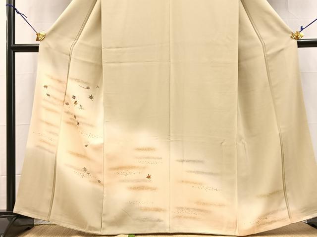 平和屋着物●訪問着 総刺繍 吹き寄せ文 暈し染め 金彩 正絹 逸品 BAAX9969yc