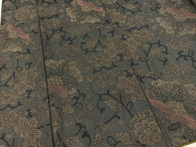 平和屋着物■本場染大島紬 更紗花唐草文 正絹 逸品 BAAX9977yc