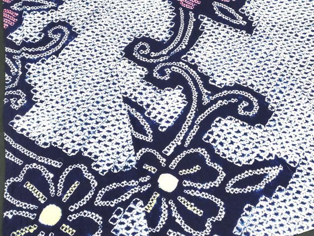 平和屋着物∴夏物 浴衣 有松鳴海絞り 花唐草文 綿 逸品 DABI8966cd